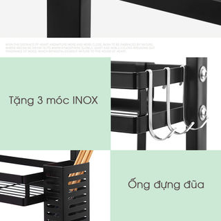 kệ inox gia vị 2 tầng