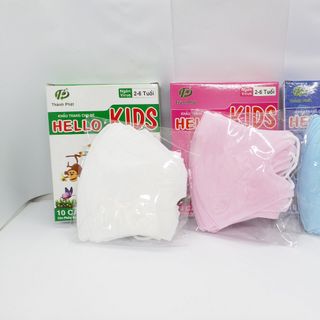 Khẩu trang trẻ em 3D Hello kids (màu hồng) hộp 10 cái
