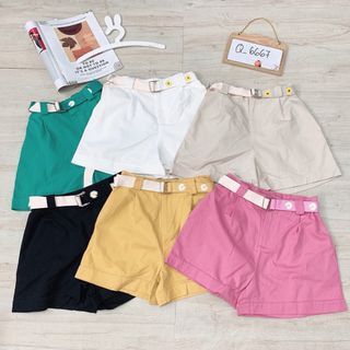 Quần short kaki kèm belt hoa cúc giá sỉ