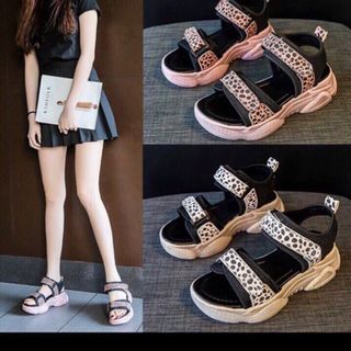 Giay sandal cao 4p da beo