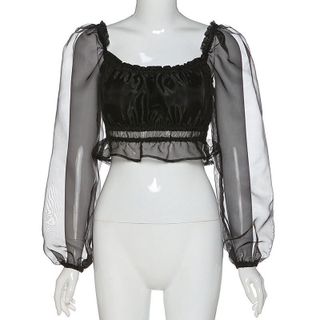 Áo Kiểu Công Chúa tay bồng Black Lady