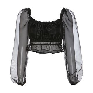 Áo Kiểu Công Chúa tay bồng Black Lady