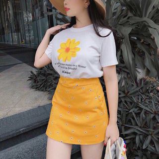 Set áo váy hoa cúc họa mi