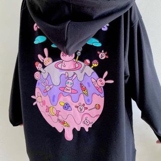 Áo khoác nỉ Candy Land phối nón