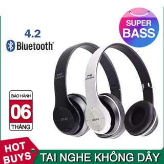 Tai nghe bluetooth P47 có khe cắm thẻ nhớ