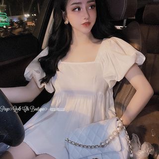 Set Baby Doll Áo Tay Bồng Phối Váy