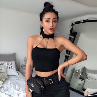 Áo Croptop Nữ Dây Xích Chain cổ