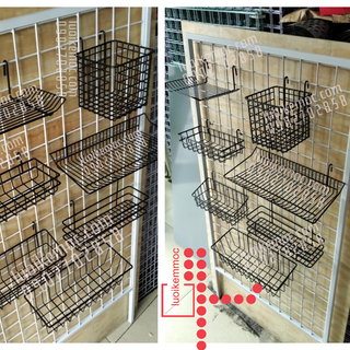 Rổ Treo Khung Lưới - Rổ Sắt Trang Trí