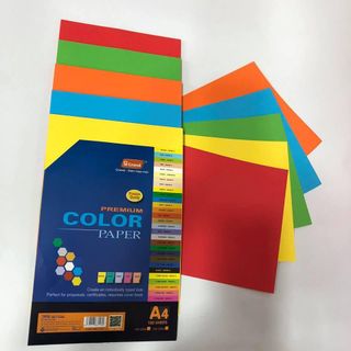 Bìa trộn 5 màu A4 Pgrand tập 100 tờ