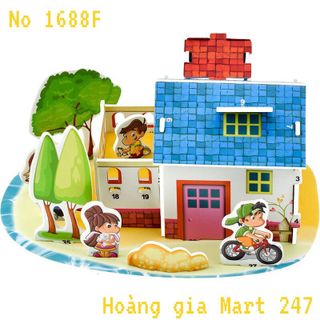 Mô Hình Lắp Ghép 3D Thông Minh Hình Ngôi Nhà, Nông trại, Biệt Thự Bằng Giấy Foam Siêu Yêu