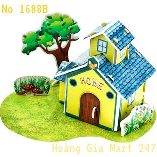 Mô Hình Lắp Ghép 3D Thông Minh Hình Ngôi Nhà, Nông trại, Biệt Thự Bằng Giấy Foam Siêu Yêu