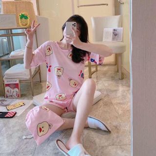 Bộ ngủ đùi kèm túi