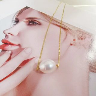 Dây chuyền xuyên ngọc trai (7_9ly)mạ vàng