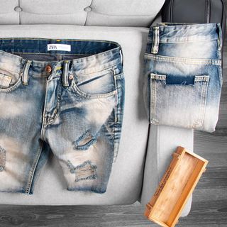 Quần short nam jean rách 100% cotton
