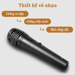 Micro có dây karaoke jack 6.5mm nhỏ gọn dùng cho loa bluetooth, loa