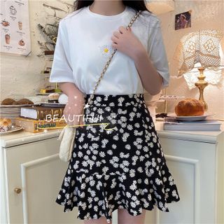 Chân Váy đuôi cá hoa ulzzang Hàn Quốc