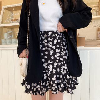Chân Váy đuôi cá hoa ulzzang Hàn Quốc