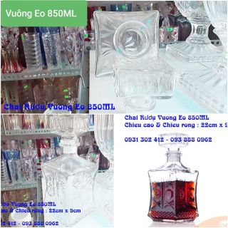 Chai thủy tinh đựng ruou 780ml đến 1100ml