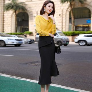 Áo Sơ Mi Công Sở Cổ Đỗ Cổ Tay Dài Thanh Lịch