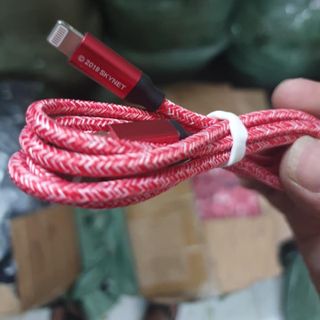 Dây Cáp Sạc Bọc Dù, Iphone Skynet - Main Xanh 5IC, 5 Lõi Mạ kẽm An Toàn - Vỏ Nhôm Siêu Bền, Chống Đứt, Chống Rối