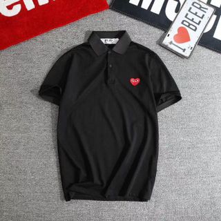 Áo Thun Nam Nữ Cổ Bẻ Thêu Tim