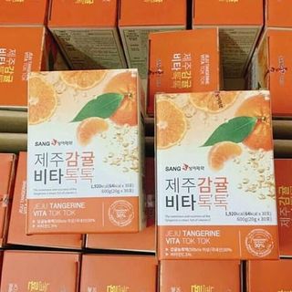 Nước ép quýt Sanga Jeju Tangerine Vita Tok Tok hộp 30 gói