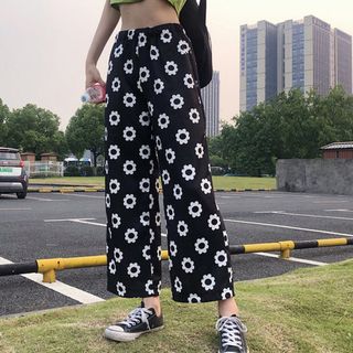Quần suông cullotes hoa cúc ulzzang