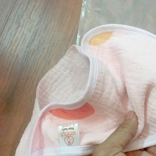 Chăn ủ hè sợi tre Wooji có mũ cho bé kích thước 80x80cm