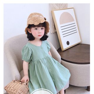 Ri 7 - váy đũi cổ tim tay bồng cho bé giá sỉ