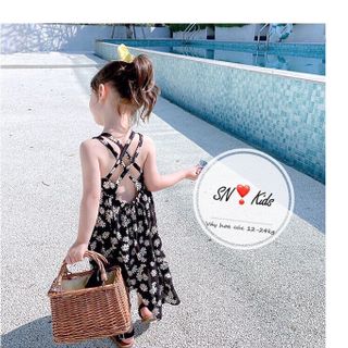 Ri 7 - Váy cúc nhí hai dây chéo lưng cho bé gái