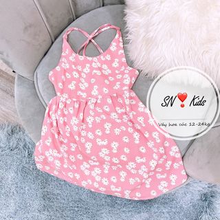 Ri 7 - Váy cúc nhí hai dây chéo lưng cho bé gái