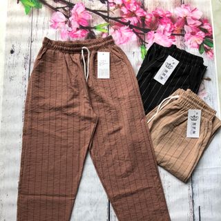 QUẦN VẢI ĐŨI ỐNG LỠ KẺ SỌC TRẺ TRUNG