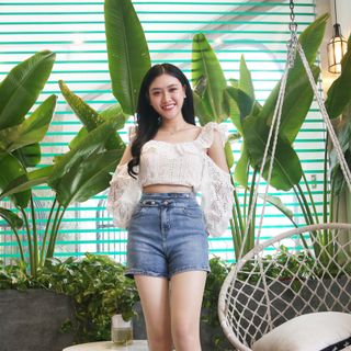 Short jean cạp đôi