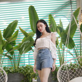 Short jean cạp đôi