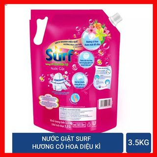 Nước giặt Surf hương sương mai/Hoa cỏ dịu mát túi 3.5kg (Mẫu mới có vòi)