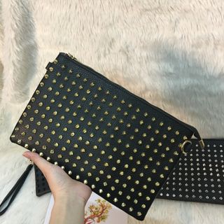 VÍ CẦM TAY - CLUCTH DA NẠM ĐINH -T39