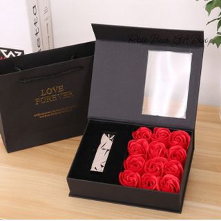 Hộp Hoa Hồng Đựng Son túi đựng đầy đủ full box
