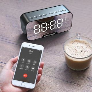 Loa bluetooth kiêm đồng Hồ báo thức và máy đo độ ẩm