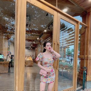 Vây hoa lệch vai chất đẹp