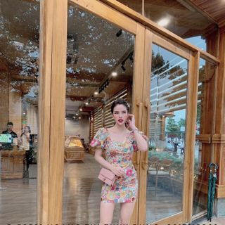 Vây hoa lệch vai chất đẹp