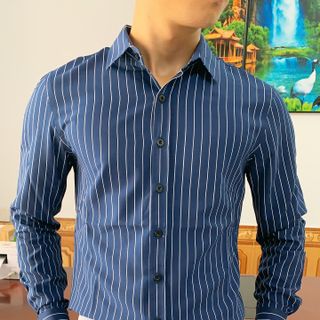 Áo Sơ Mi - Áo Sơ mi Nam kẻ - Chất liệu lụa cao cấp, chất vải mềm mịn, dáng slimfit trẻ