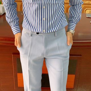 Áo Sơ Mi - Áo Sơ mi Nam kẻ - Chất liệu lụa cao cấp, chất vải mềm mịn, dáng slimfit trẻ