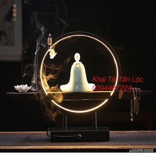 Bộ đế gỗ đèn led thác khói để đặt tượng 6 món ( không kèm tượng )