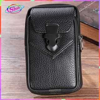Túi đeo nam nút cài đựng điện thoại Zipper đai hông da cao cấp thời trang Shalla SH54