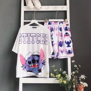 Sét đồ bộ nữ mặc nhà in hoạt hình 3D con rơi STITCHS