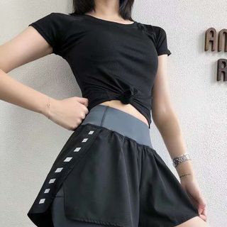 Quần tập đùi xẻ dạ quang
