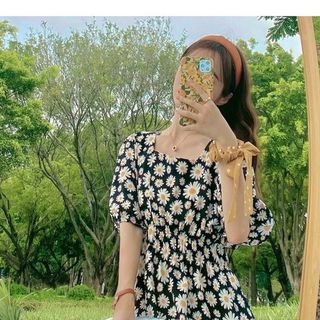 ĐẦM XOÈ HOA NHÚN EO - DT1276
