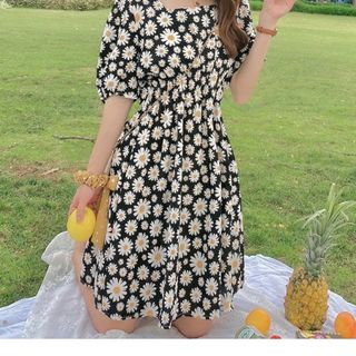 ĐẦM XOÈ HOA NHÚN EO - DT1276