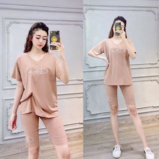Đồ bộ thể thao form rộng thêu chữ TT400