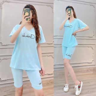 Đồ bộ thể thao form rộng thêu chữ TT400